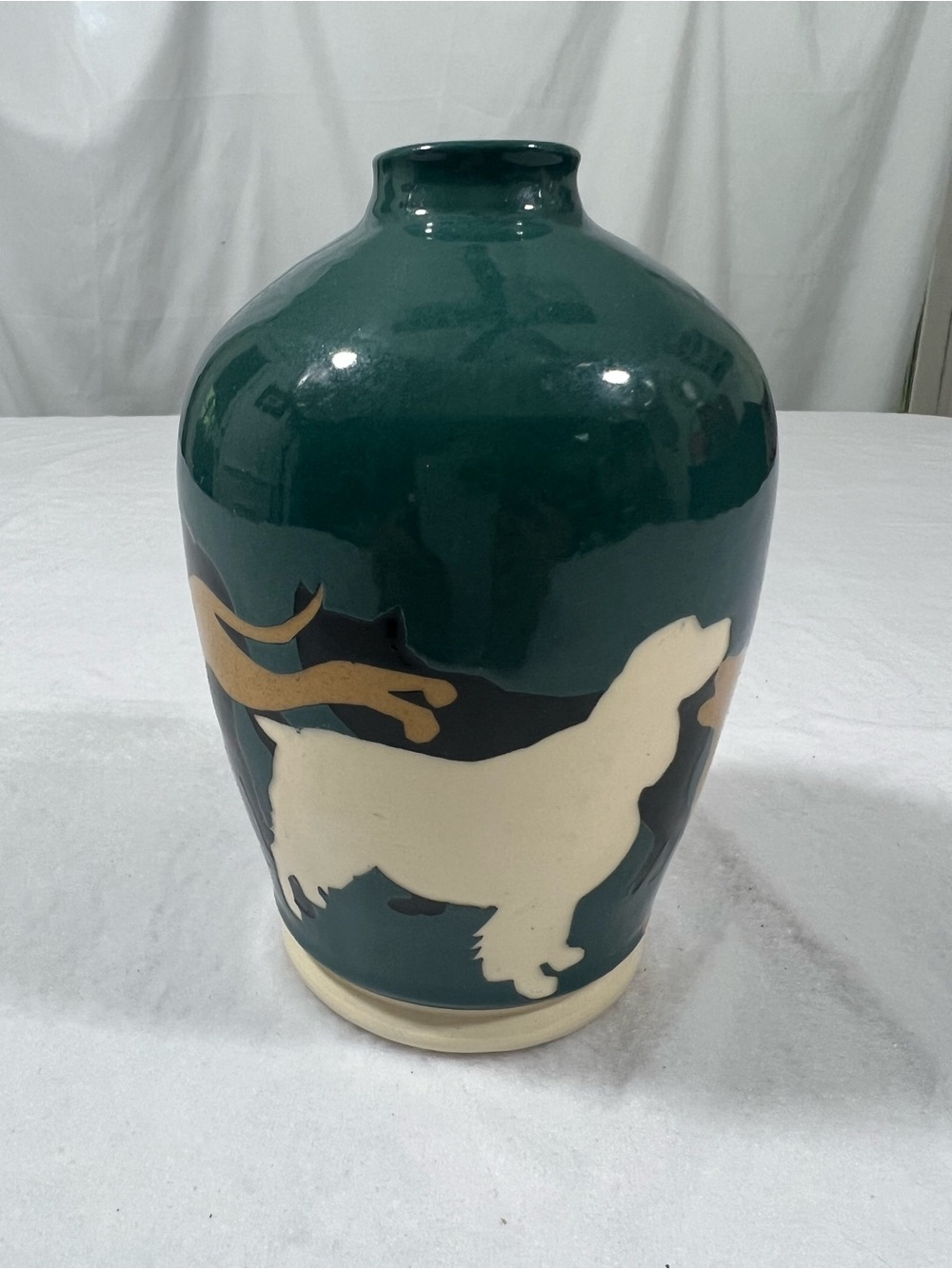 Vaughan L. Smith Dogs Silhouette Vase